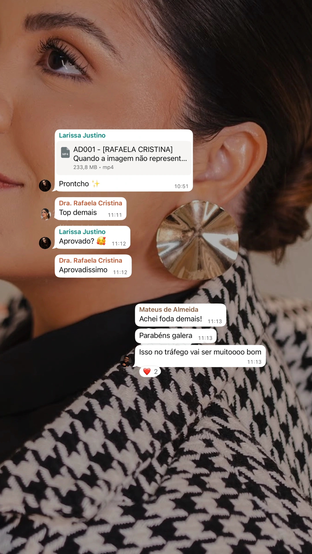 Screenshot of Dr. Rafaela Cristina approving the content.