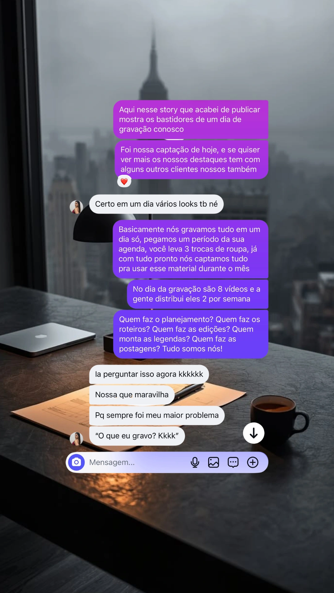 Screenshot of a reaction to how Carus organizes filming and content.
